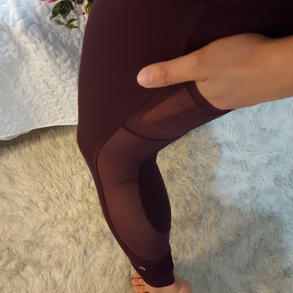 lululemon burgundy mesh leggings